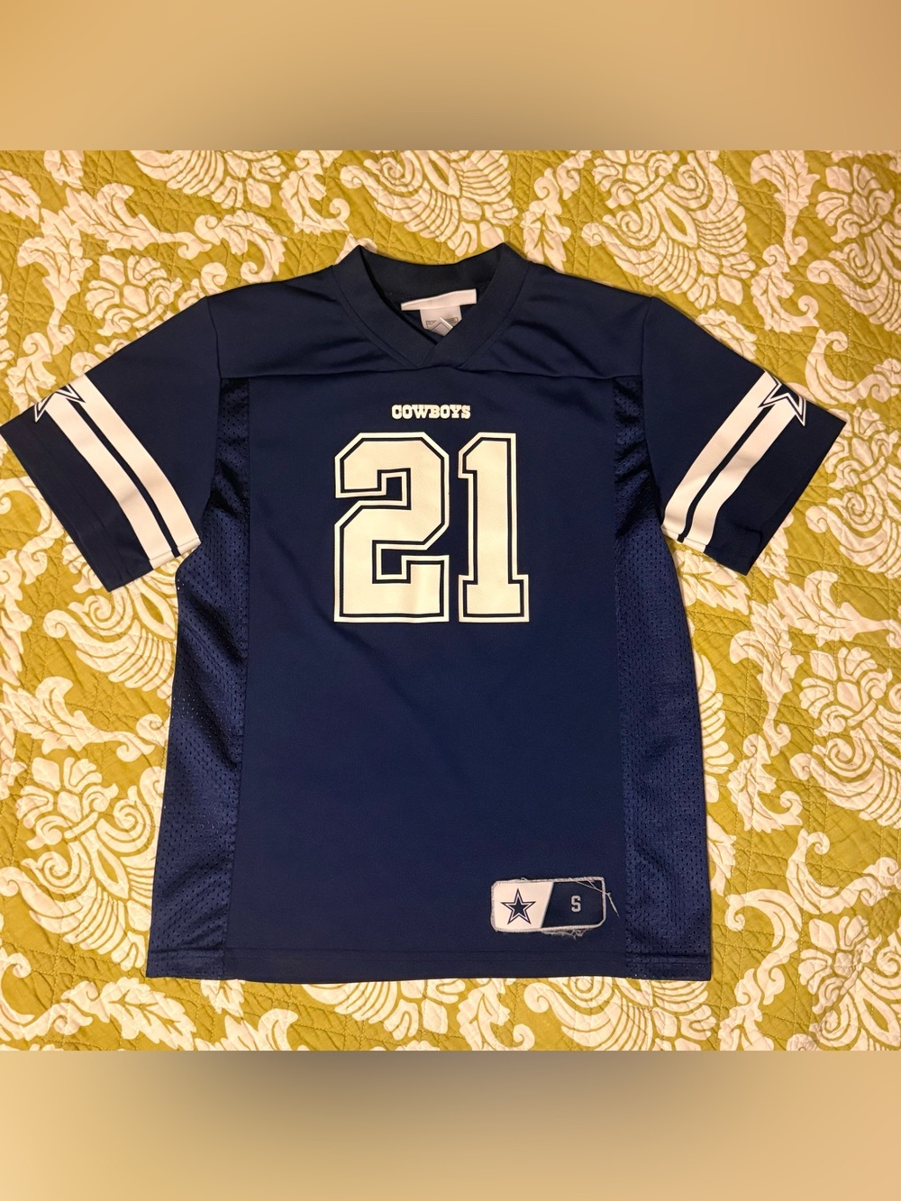 Dallas Cowboys Jersey Youth Small Blue NFL Ezekiel Elliott #21